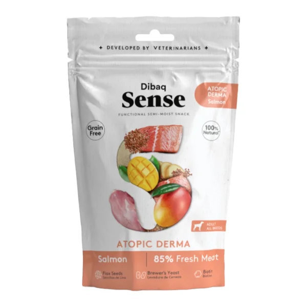 Dibaq Sense Snack Atopic Derma — Snack Holístico Salmón Piel y Pelaje para Perros
