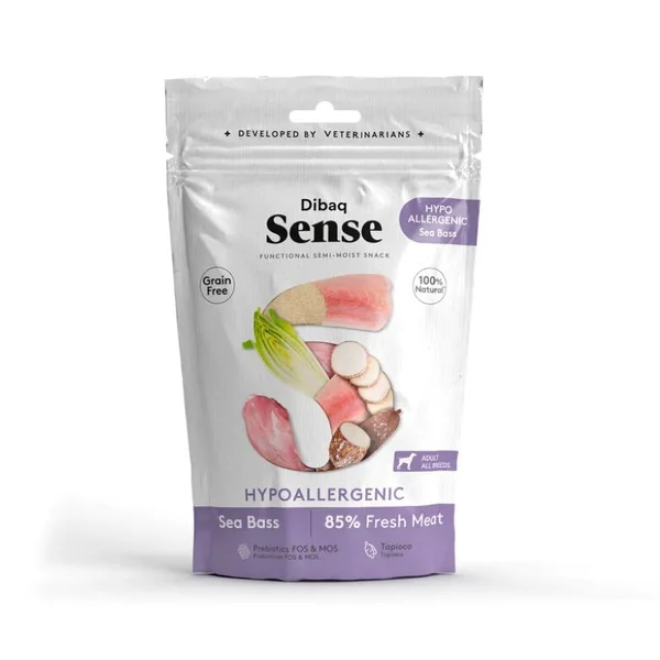 Dibaq Sense Snack Hypoallergenic Lubina Snacks funcionales perros