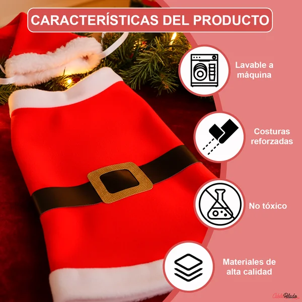 Disfraz Santa Claus Para Perro Rojo-Blanco