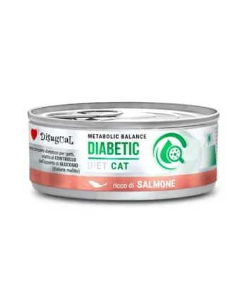 Disugual Diet Cat Diabetic Salmón Lata para Gatos