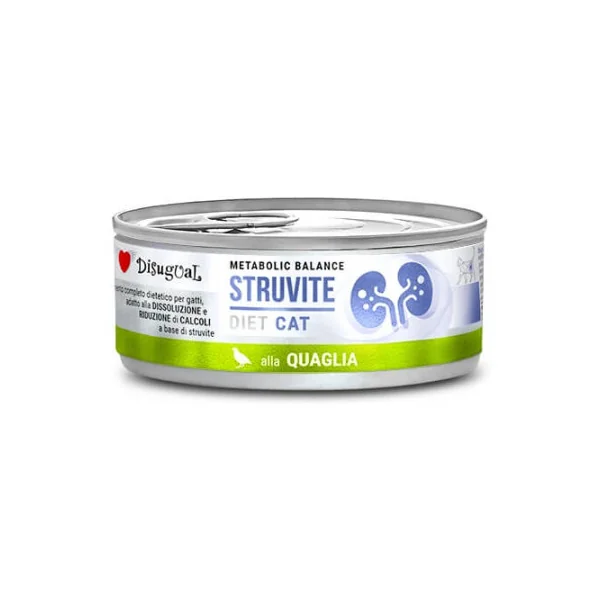 Disugual Diet Cat Struvite Codorniz Lata para Gatos