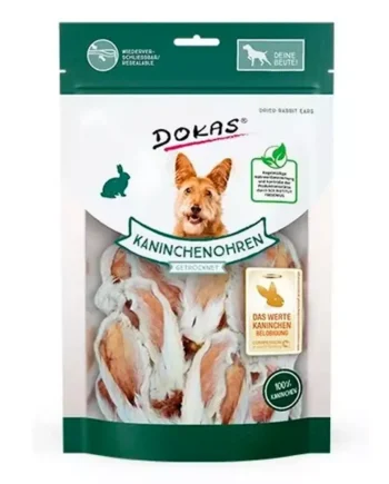 Dokas Orejas de Conejo con Pelo – Snack Natural para Perros