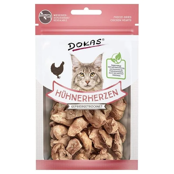 Dokas Snack Corazones de Pollo liofilizados para gatos