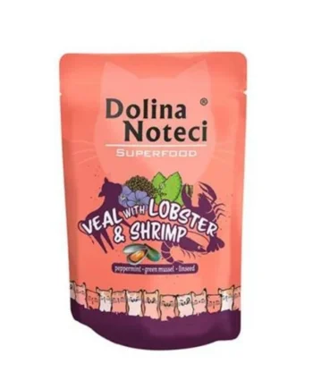Dolina Noteci Superfood - Pouch gato de ternera,pollo, langosta y gambas