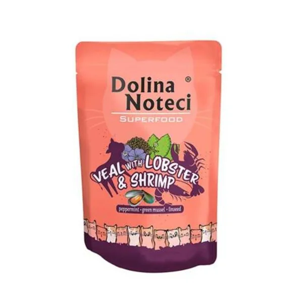 Dolina Noteci Superfood - Pouch gato de ternera,pollo, langosta y gambas