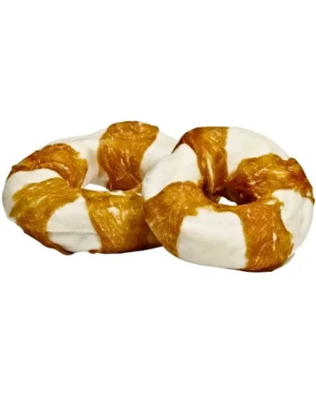 Donut de piel de ternera con tiras de pato