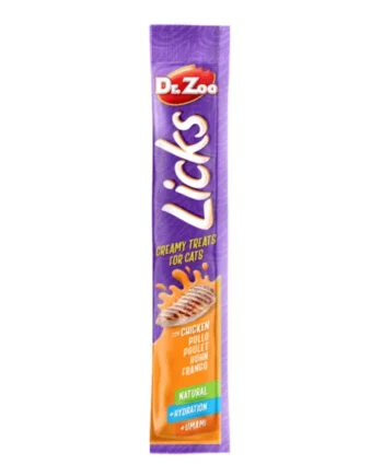 Dr Zoo Licks snacks crema pollo gatos 4x15 g