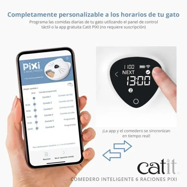 Ecológico y sin esfuerzo: El Catit Comedero Inteligente Pixi 6 Raciones de Gatospetshop.com limpia con facilidad en le Valencia España.