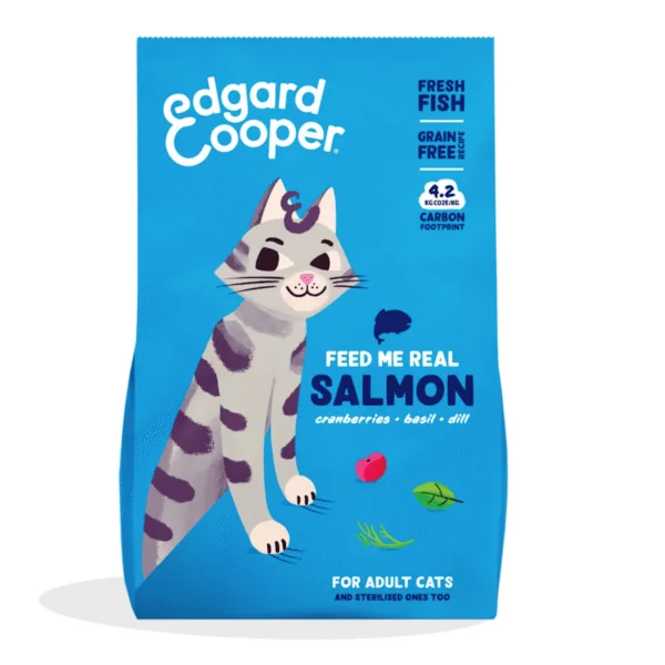 Edgard Cooper gato Salmón sin cereales pienso gatos adultos y esterilizados