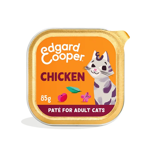 Edgard & Cooper, pack 16 tarrinas sin cereales con pollo de corral para gatos