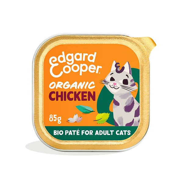 Edgard & Cooper, pack 16 tarrinas sin cereales con pollo ecológico para gatos