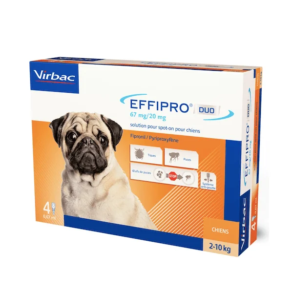 Effipro Duo perros pequeños 2-10 kg 4 pipetas