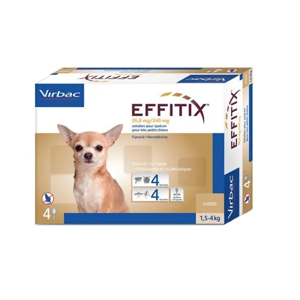 Effitix 1,5 a 4 kg pipetas antiparasitarias para perros