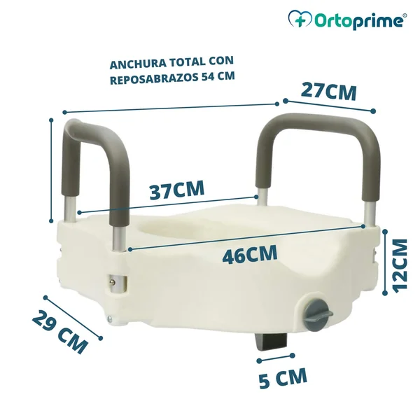 Elevador WC 12 cm Reposabrazos Acolchados
