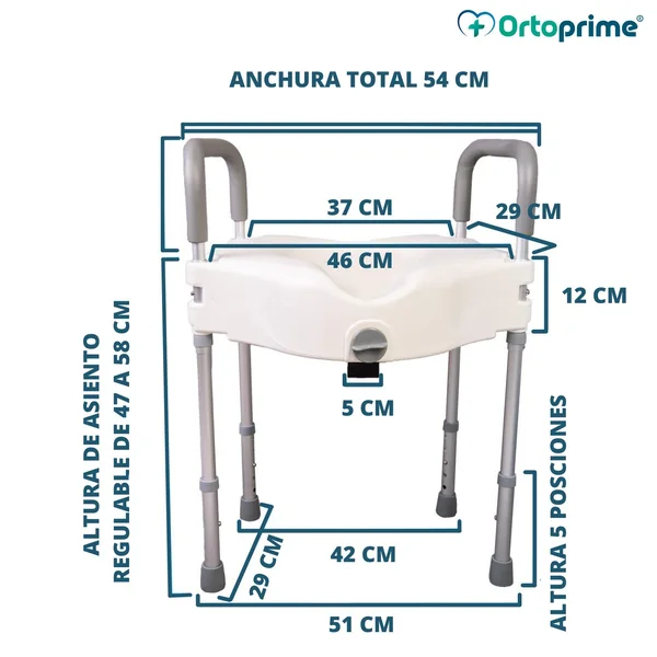 Elevador WC 12cm con patas | Universal