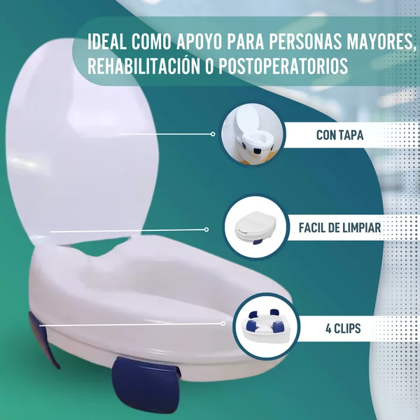 Elevador WC Clip Con Tapa 11 cm