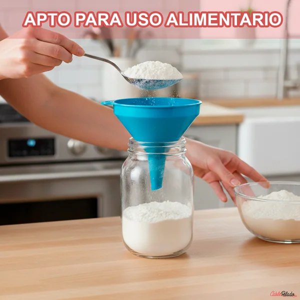 Embudo de plastico 12 cm Azul
