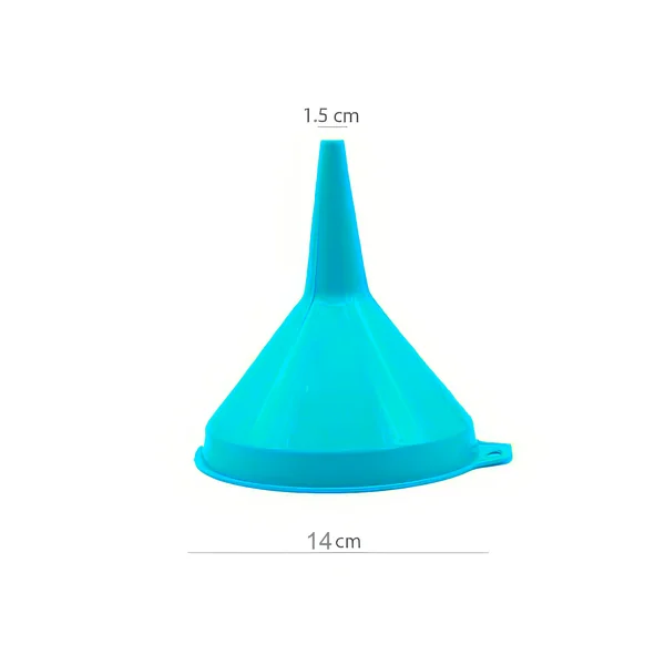 Embudo de plastico 14 cm Azul