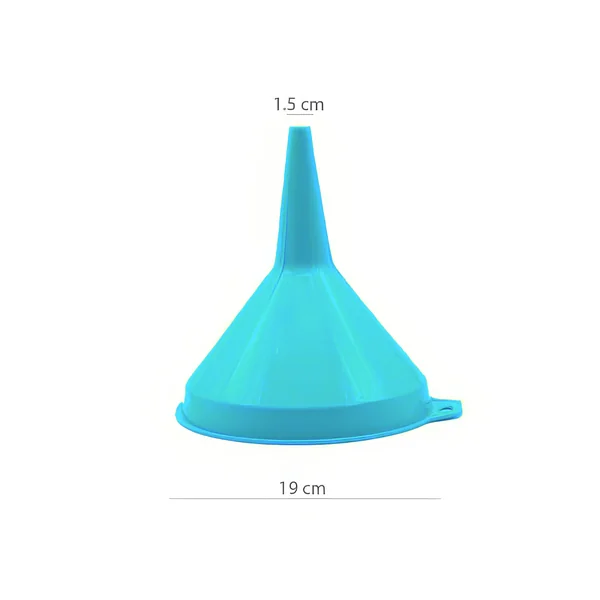 Embudo de plastico 19 cm Azul