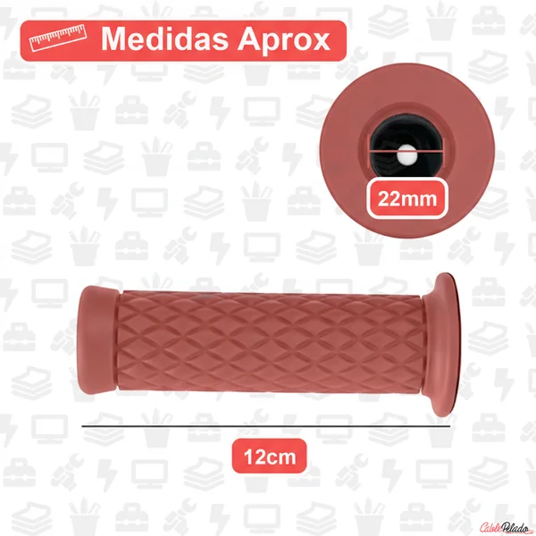 Empuñadura Para Manillar Motocicleta 22 Mm Rojo (2 Uds)