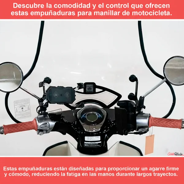 Empuñadura Para Manillar Motocicleta 22 Mm Rojo (2 Uds)