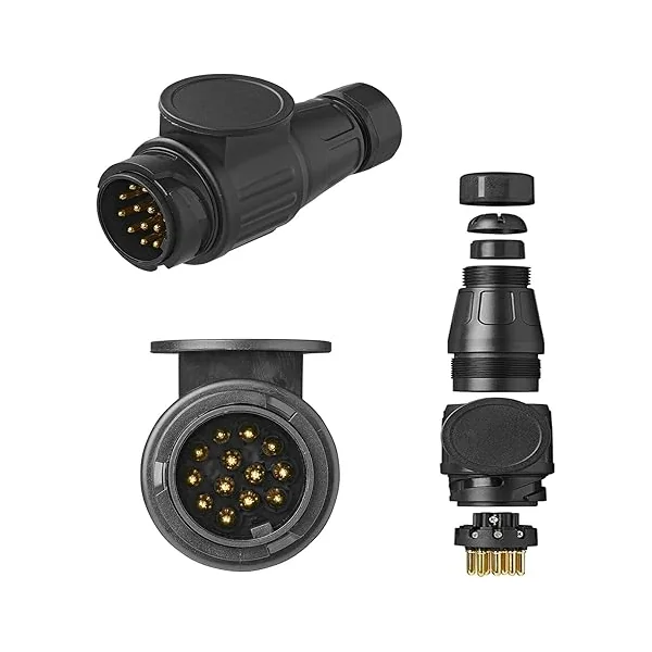 Enchufe De Remolque De 13 Pines 12V Negro Negro