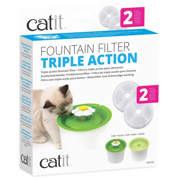 Envío gratuito en pedidos de Catit Filtro De Triple Acción Para Fuentes, 12 Uds - Solo en Productos Para Gatos en le España.