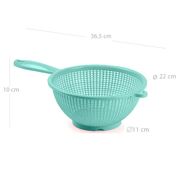 Escurridor verduras con mango plastico 22 cm Verde