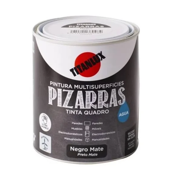 Esmalte Pizarras Mate al Agua 750 ml Negro