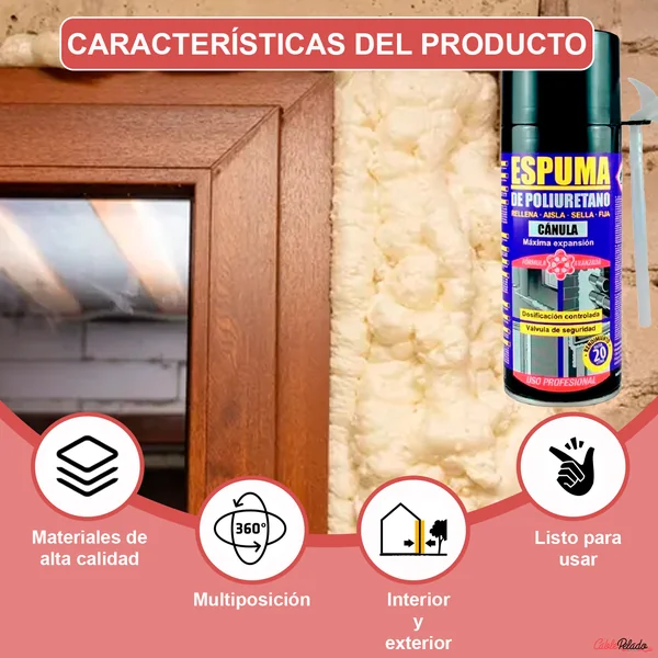 Espuma De Poliuretano Alta Expansión Con Cánula 300 ml