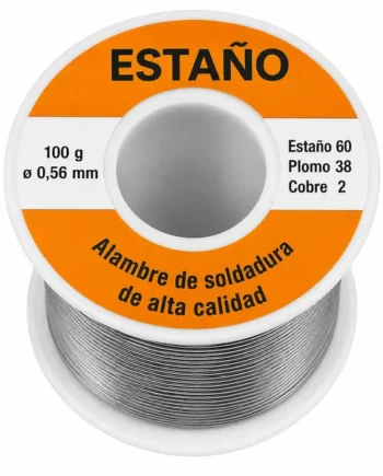 Estaño para soldar con Plomo 0.56 mm de 100 gr Gris