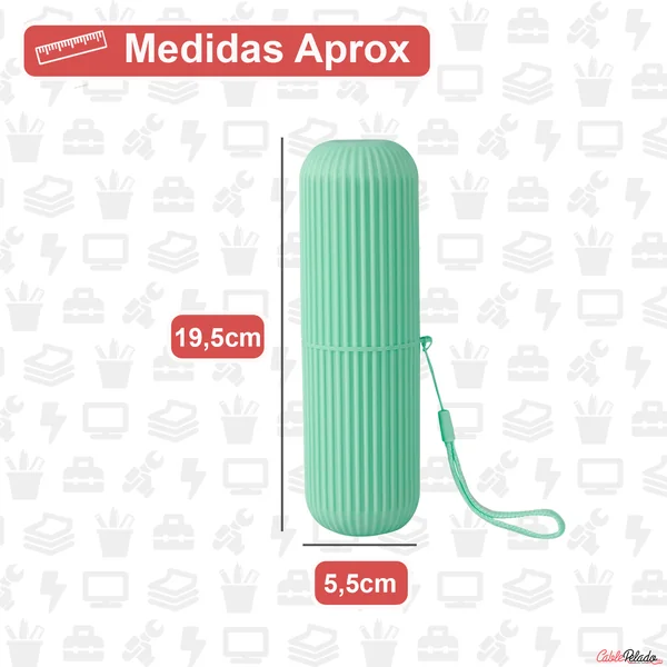 Estuche Portátil Para Cepillo y Pasta De Dientes Verde claro