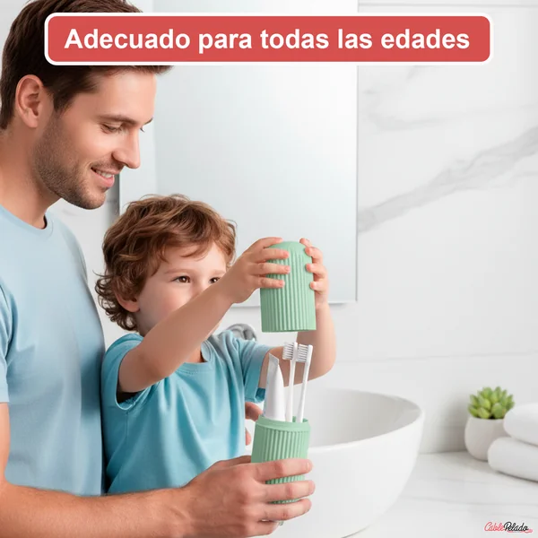 Estuche Portátil Para Cepillo y Pasta De Dientes Verde claro