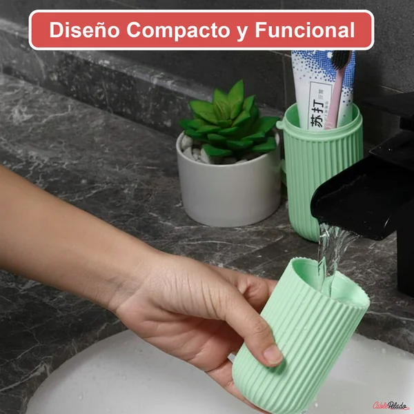 Estuche Portátil Para Cepillo y Pasta De Dientes Verde claro