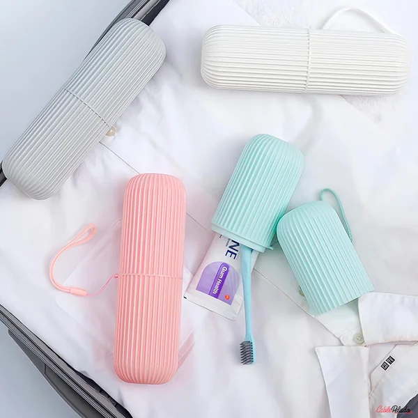 Estuche Portátil Para Cepillo y Pasta De Dientes Verde claro