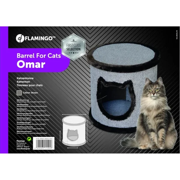 Exquisito Flamingo Omar Cama Túnel Marrón Para Gatos. - Regalos de cumpleaños perfectos para mujeres en Productos Para Gatos.