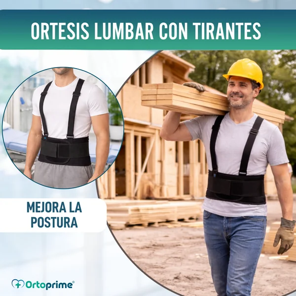 Faja Laboral Lumbosacrosa con Tirantes | Órtesis Ajustable