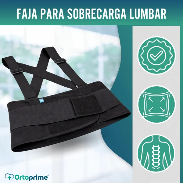 Faja Laboral Lumbosacrosa con Tirantes | Órtesis Ajustable