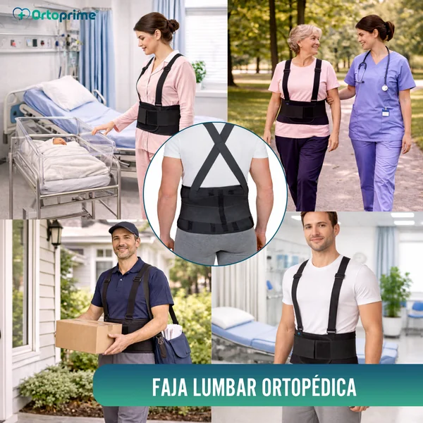 Faja Laboral Lumbosacrosa con Tirantes | Órtesis Ajustable