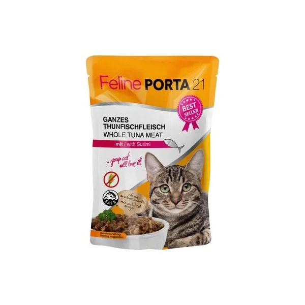 Feline Porta 21 En Bolsitas 24 X 100 G duradero y fácil de lavar: una elección inteligente de Productos Para Gatos en le Bilbao España.
