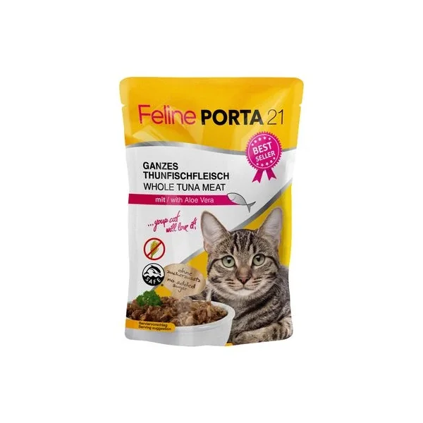 Feline Porta 21 En Bolsitas 24 X 100 G duradero y fácil de lavar: una elección inteligente de Productos Para Gatos en le Bilbao España.