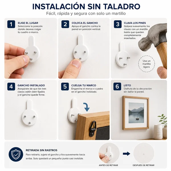 Fija Cuadros sin agujeros - Lote 30uds Blanco