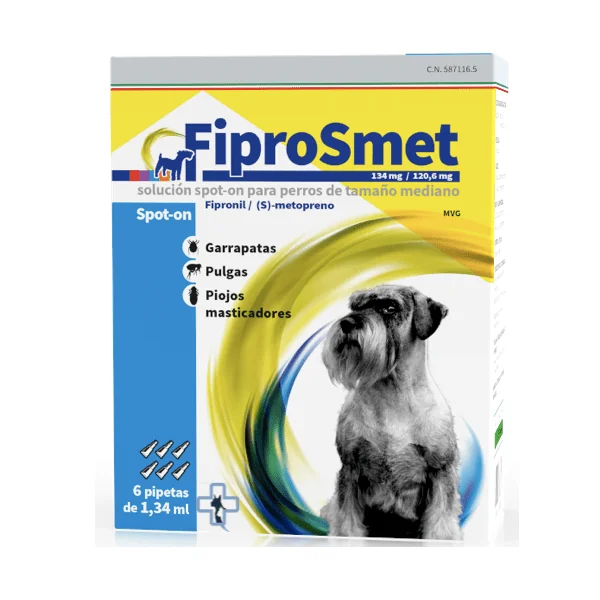 FIPROSMET perros medianos 6 pipetas 1,34 ml