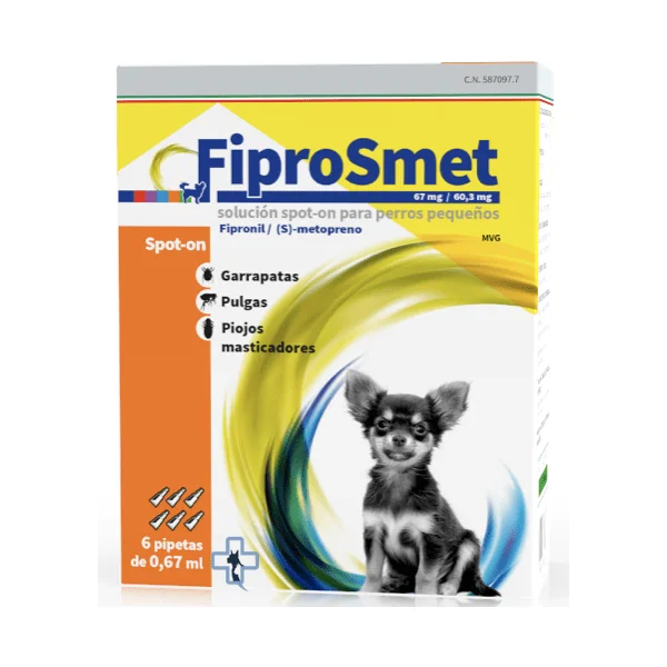 FIPROSMET perros pequeños 6 pipetas 0,67 ml
