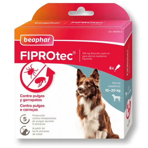 FIPROtec Pipetas Antiparasitarias Perros Beaphar 4 pipetas