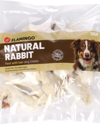 Flamingo Patas de Conejo con Pelo – Masticable Natural para Perros