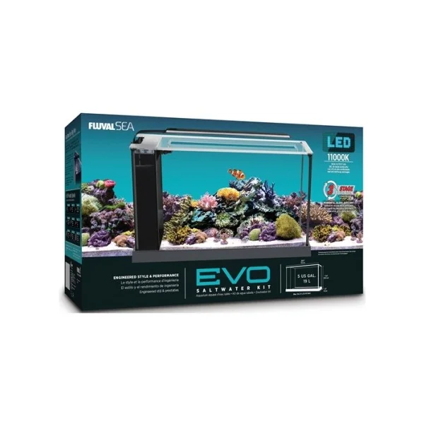 Fluval Evo Acuario Marino, Negro, 19L
