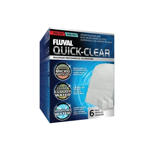 Fluval Quick Clear Foamex Fino 307/407, 6uds
