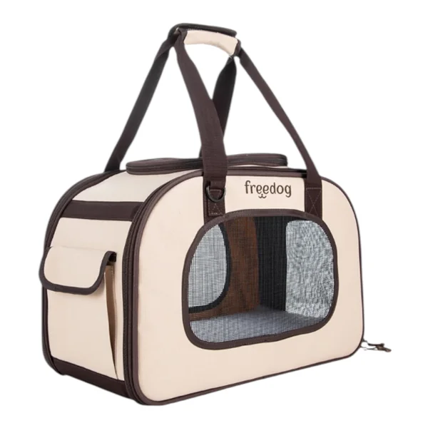 Freedog Transportín Travel Beige para Mascotas — Ligero y Práctico