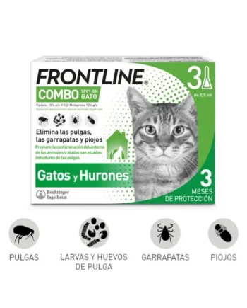 Frontline Combo Pipetas Antiparasitarias para Gatos y Hurones